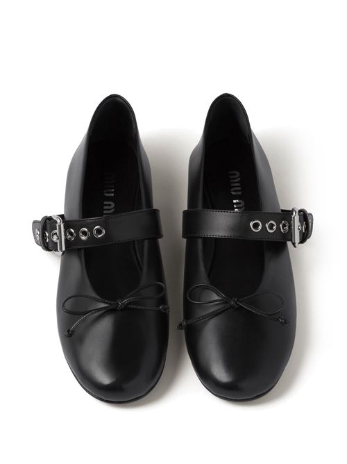 Leather black ballerina MIU MIU | 5F210EF-005070F0002